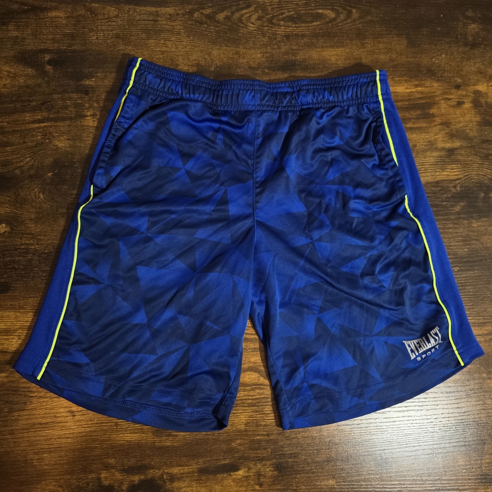 Everlast Blue and Yellow Athletic Shorts Lightweight Performance